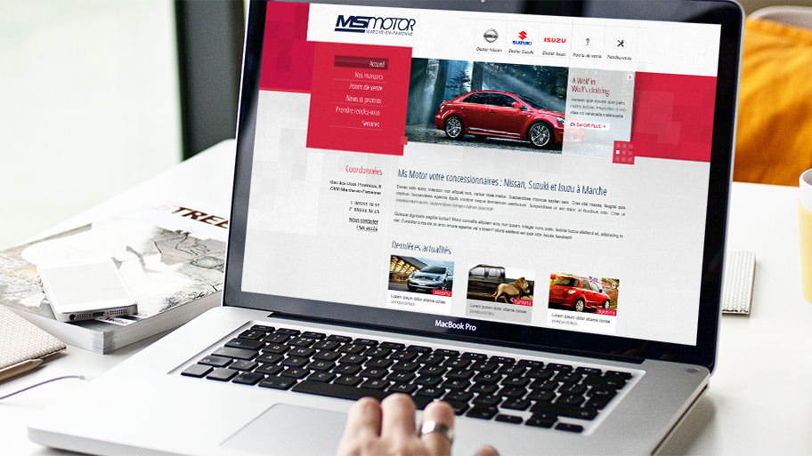 Webdesign du site Internet Ms Motor Concessionnaire officiel Nissan et Suzuki