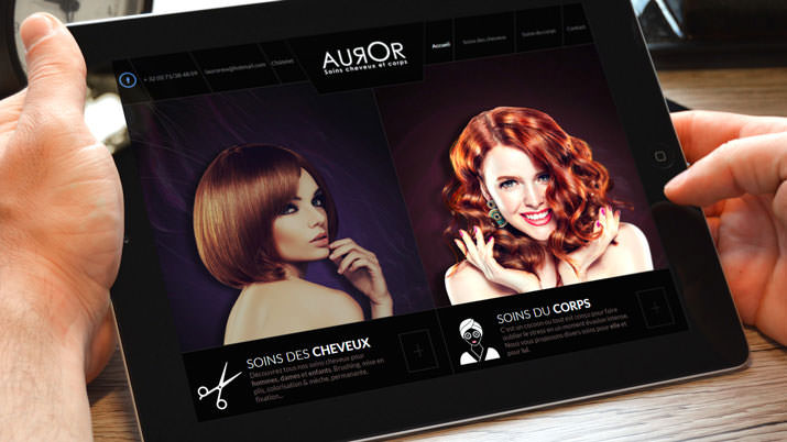 Création du site Internet du salon de coiffure et soins du corps Auror