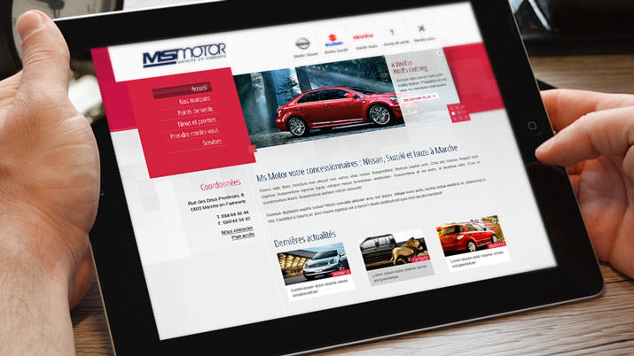 Webdesign du site Internet Ms Motor Concessionnaire officiel Nissan et Suzuki