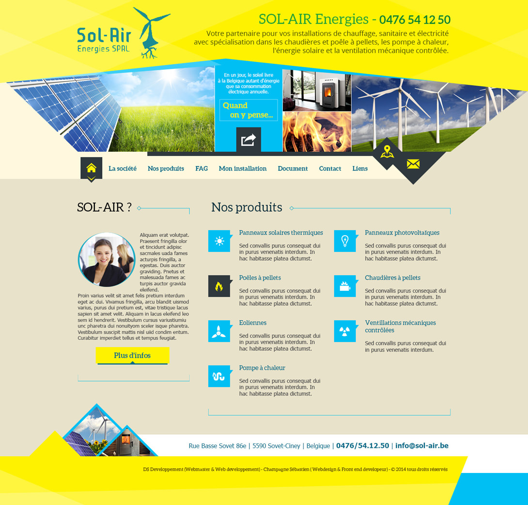 Webdesign du site Internet Sol-Air energies