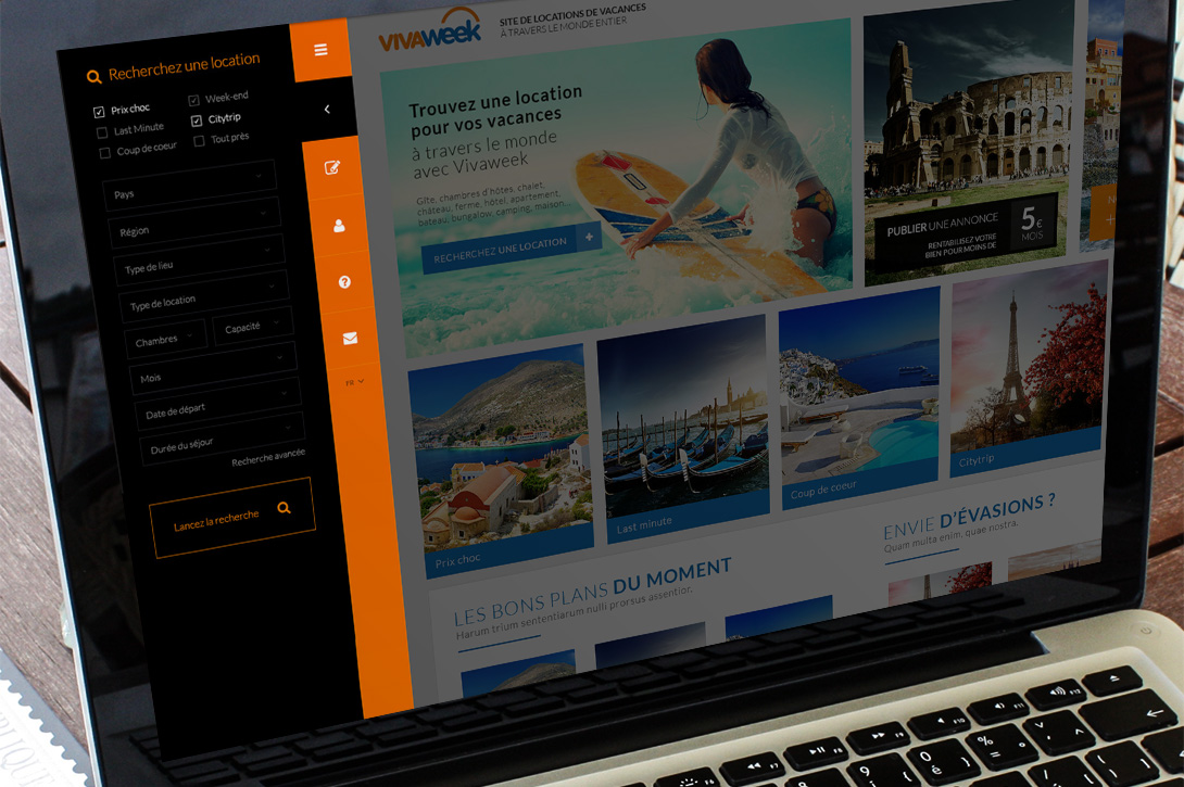 La navigation Web du site Internet Vivaweek